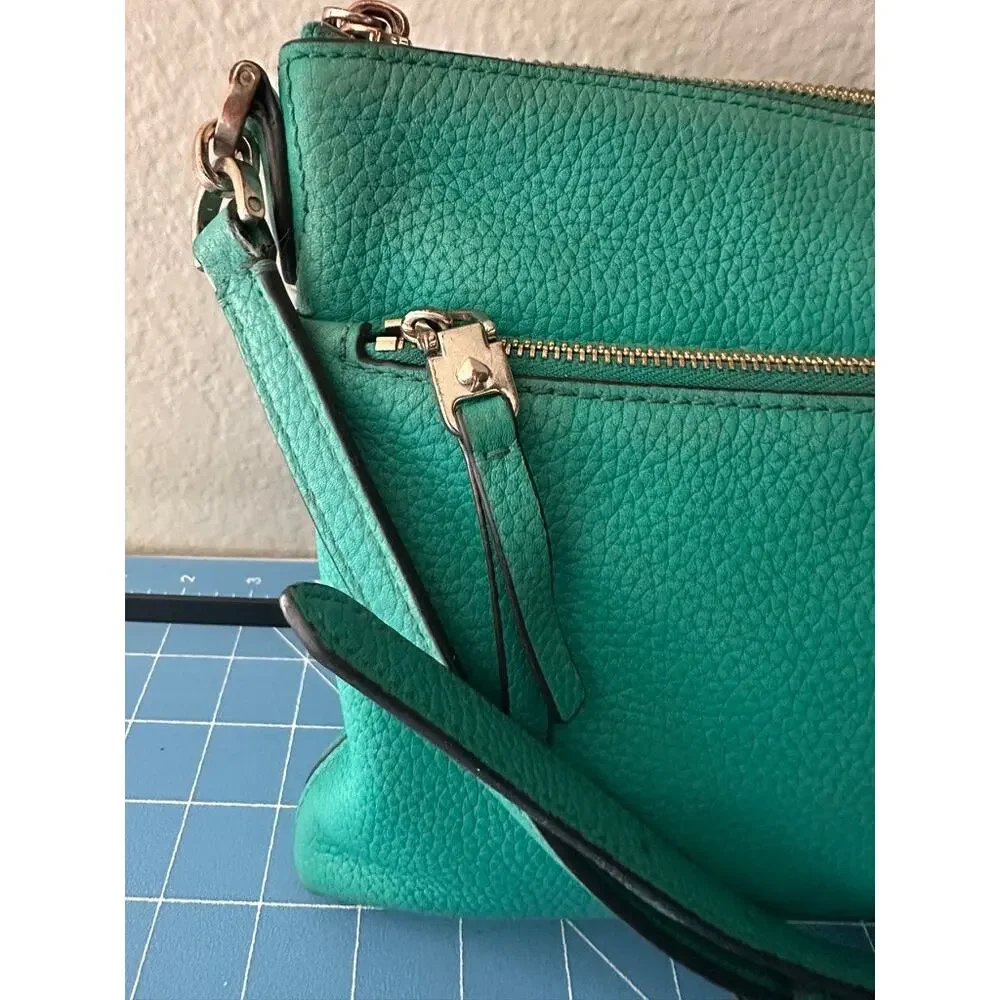 Kate Spade Love Shack Heart Shaped Crossbody Bag Saffiano Leather Teal Color
